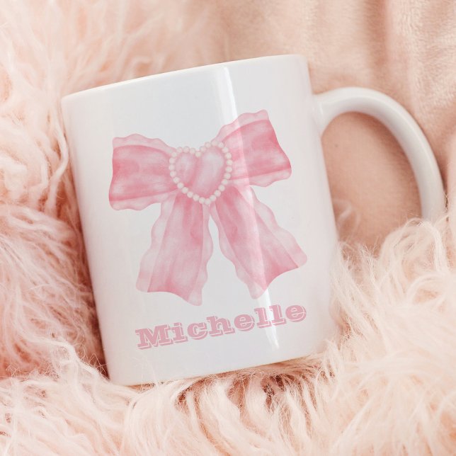 Coquette Pink Bow Girly Kaffeetasse (Coquette Pink Bow Girly Mug)