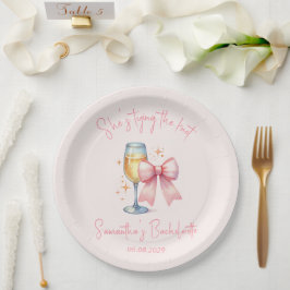 Coquette Pink Bow Junggeselinnen-Abschied Pappteller