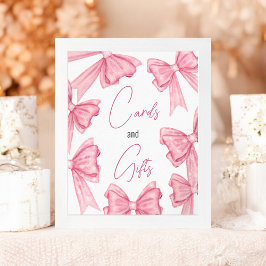Coquette Pink Bow Karten Geschenke Brautparty Poster