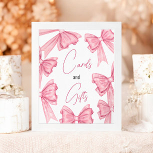 Coquette Pink Bow Karten Geschenke Brautparty Poster