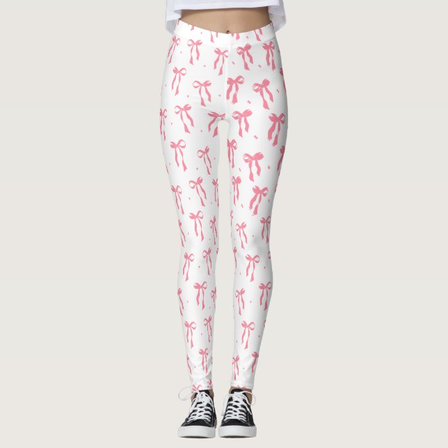 Coquette pink bow leggings (Vorderseite)