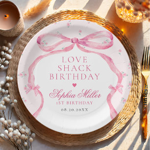 Coquette Pink Bow Liebe Shack Geburtstag Pappteller