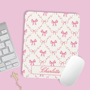 Coquette Pink Bow Mousepad
