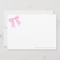 Coquette Pink Bow Personalisiert Name Stationierun