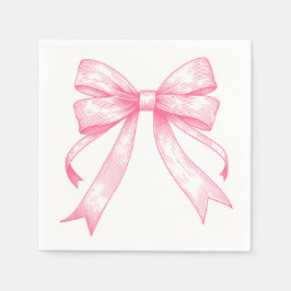 Coquette Pink Bow Retro Girl Babydusche Serviette