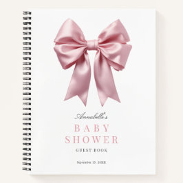Coquette Pink Bow Ribbon Baby Showbook Notizbuch