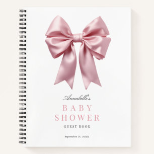 Coquette Pink Bow Ribbon Baby Showbook Notizbuch