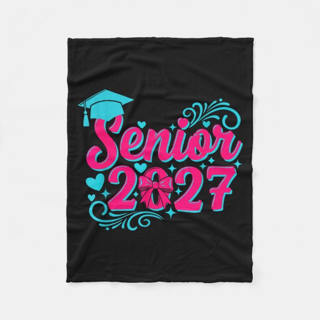 Coquette Pink Bow Senior 2027 Illustration Fleecedecke (Vorderseite)