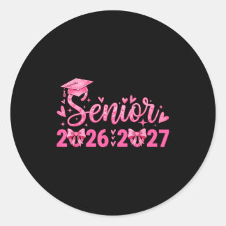 Coquette Pink Bow Senior 2027 Runder Aufkleber