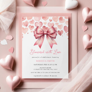 Coquette Pink Bow Valentinstag Brautparty Einladung