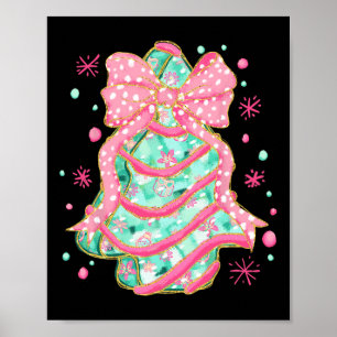 Coquette Pink Bow Weihnachtsbaum Kuchen Preppy Chr Poster