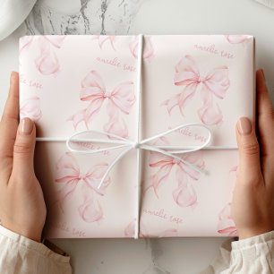 Coquette Pink Bow Wrapping Paper Geschenkpapier