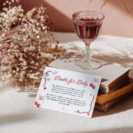 Coquette Pink Cherry Babydusche Bücher für Baby Begleitkarte