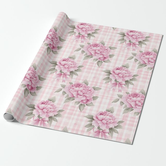Coquette Pink Floral Geschenkpapier (Ungerollt)