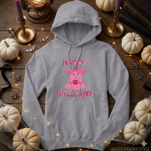 Coquette Pink Geist Frohes Halloween Digitale Kuns Hoodie