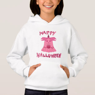 Coquette Pink Ghost Frohes Halloween Digitale Kuns Hoodie