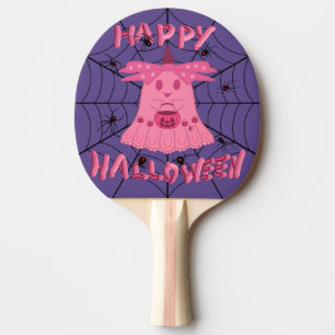 Coquette Pink Ghost Frohes Halloween Digitale Kuns Tischtennis Schläger