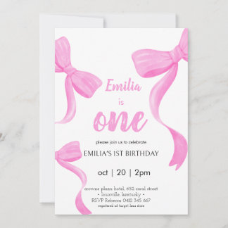 Coquette Pink Mädchen ein Geburtstag Einladung