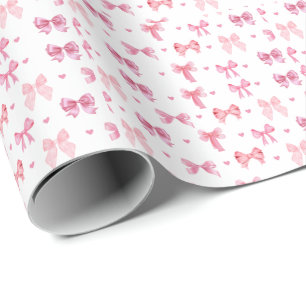 Coquette Pink Muster Niedlich Girl Ribbon Geschenkpapier