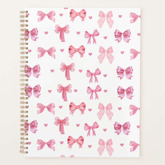 Coquette Pink Muster Niedlich Girl Ribbon Planer (Vorderseite)