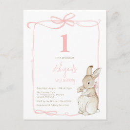 Coquette Pink Peter das Kaninchen Mädchen 1. Gebur Postkarte