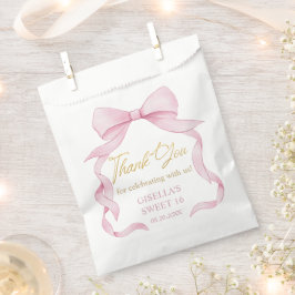 Coquette Pink Ribbon Bows 16 . Geburtstag 16 Geschenktütchen