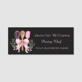 Coquette Pink Utensiy Bäckerei Kochen Namensschild