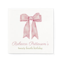 Coquette Pink Wasserfarben Bow Feminine TagParty