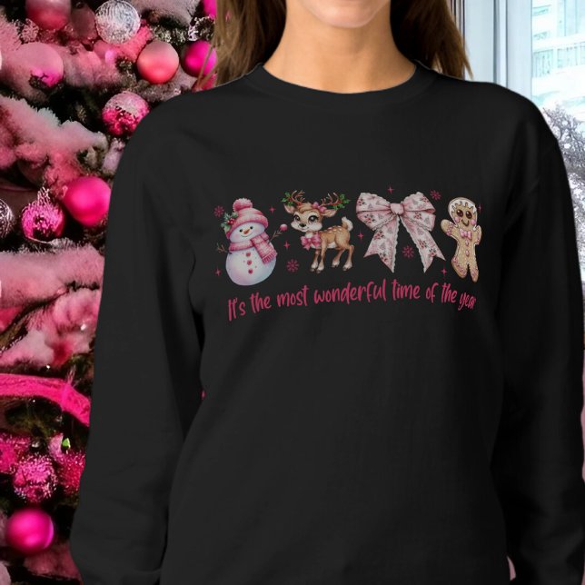 Coquette Pink Weihnachtssymbole Sweatshirt (Von Creator hochgeladen)