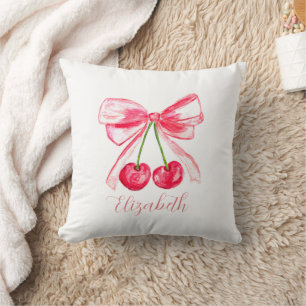 Coquette Preppy Pink Bow Baby Girl Kinder Wasserfa Kissen