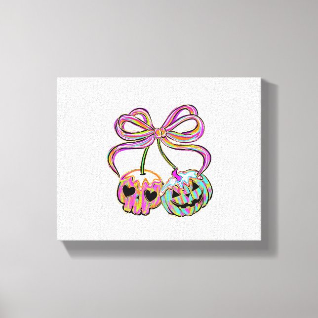 Coquette Pumpkin Cherries Halloween Leinwanddruck (Vorderseite)