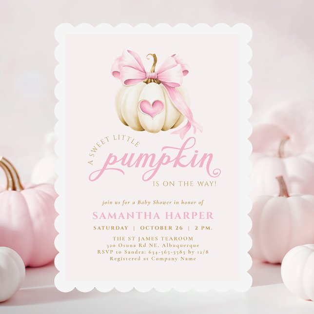 Coquette Pumpkin Pink Babydusche Einladung (Von Creator hochgeladen)