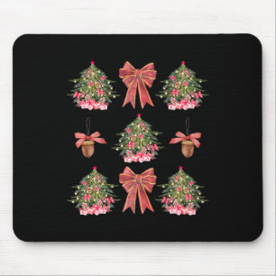 Coquette Red Bow Acorn Weihnachtsbaum Girly Women Mousepad