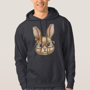 Coquette Retro Leopard Fröhliches Osterhase Trendy Hoodie