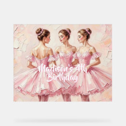 Coquette-Rosa-Ballerina-Geburtstag Acrylschild