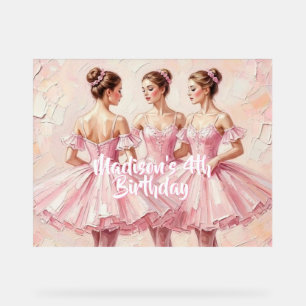 Coquette-Rosa-Ballerina-Geburtstag Acrylschild