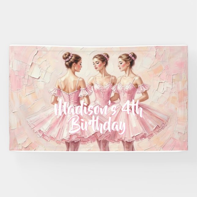 Coquette-Rosa-Ballerina-Geburtstag  Banner (Horizontal)
