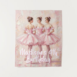 Coquette-Rosa-Ballerina-Geburtstag Wandteppich