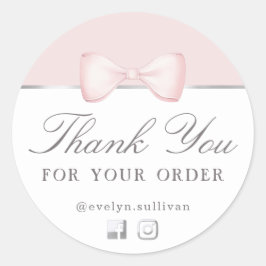 Coquette rosa Bogen Geschäft Danke Aufkleber