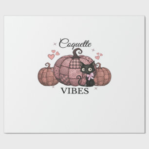 Coquette Rosa Kürbis-Katzen-Oversized-T-Shirt Geschenkpapier