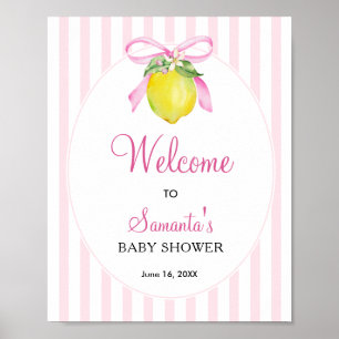 Coquette Rosa Limone Baby Shower Willkommen Poster