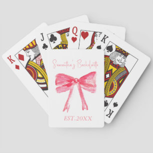 Coquette Rosa Schleife Junggesellinnenabschied Spielkarten