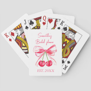 Coquette Rosa Schleife Kirsche Braut  Junggesellin Spielkarten