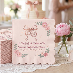 Coquette Rosa Schleife & Rosen Gemeinsam für Bab Serviette