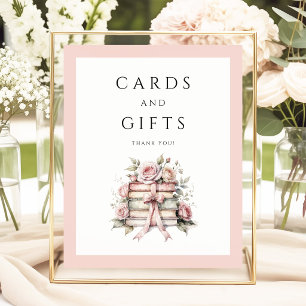 Coquette Rosa Schleifen Karten und Geschenke Poster