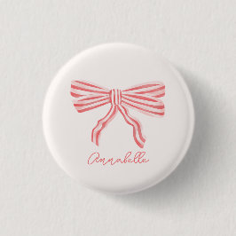 Coquette Rosa Streifen Bow Button