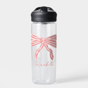 Coquette Rosa Streifen Bow Trinkflasche