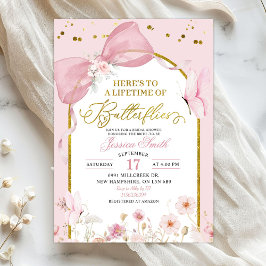 Coquette Rosafarben Schmetterling Brautparty Einladung