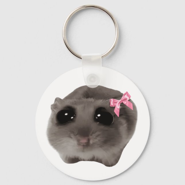 Coquette Sad Hamster Meme Doppelseitiger Schlüssel Schlüsselanhänger (Vorderseite)