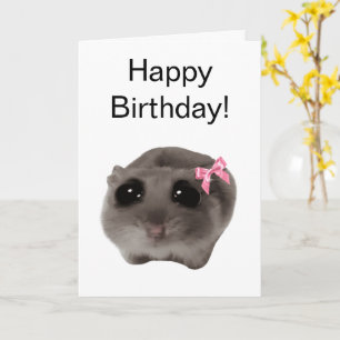 Coquette Sad Hamster Meme Karte